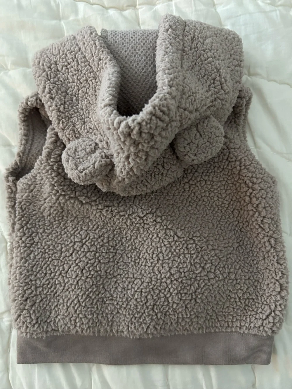 Carter's Taupe Sherpa Hooded Vest with Bear Ears